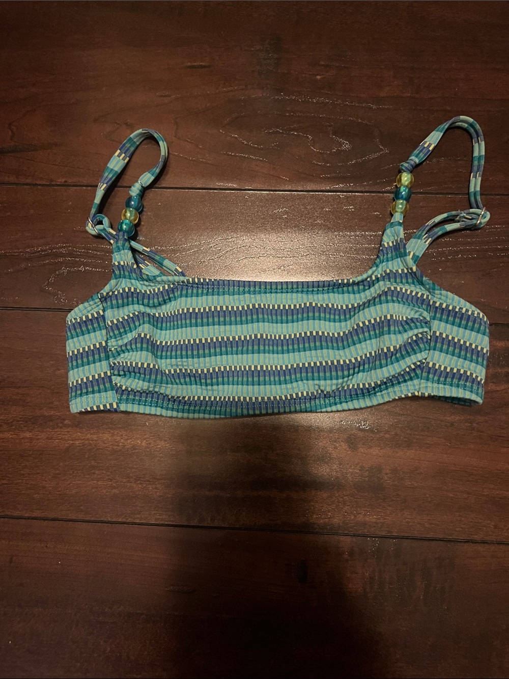 wild fable Blue and Teal Striped Bikini Top